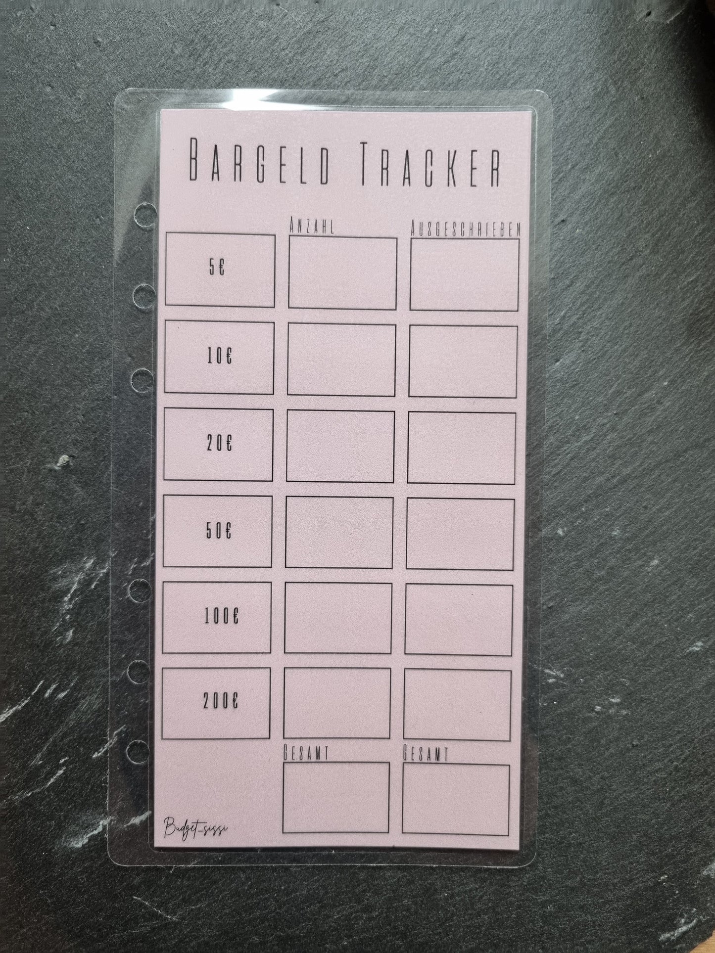 Bargeld Tracker A6