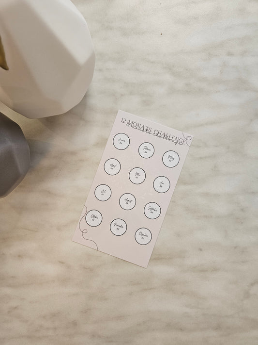 12 Monate Challenge/sparen/Umschlagmethode