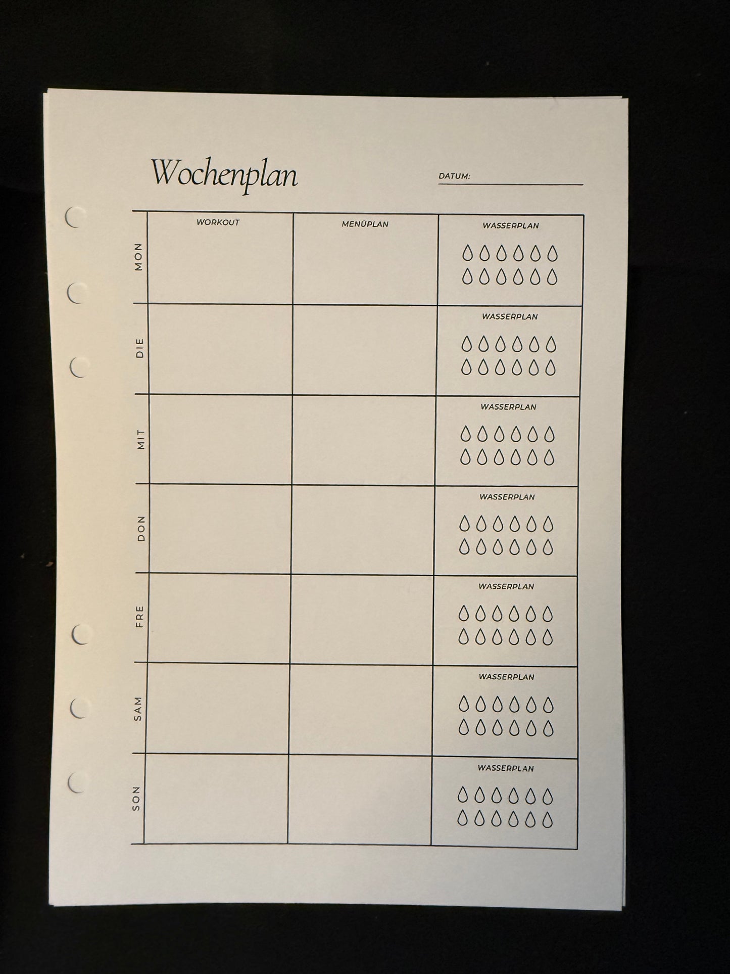 Week and Day Planer