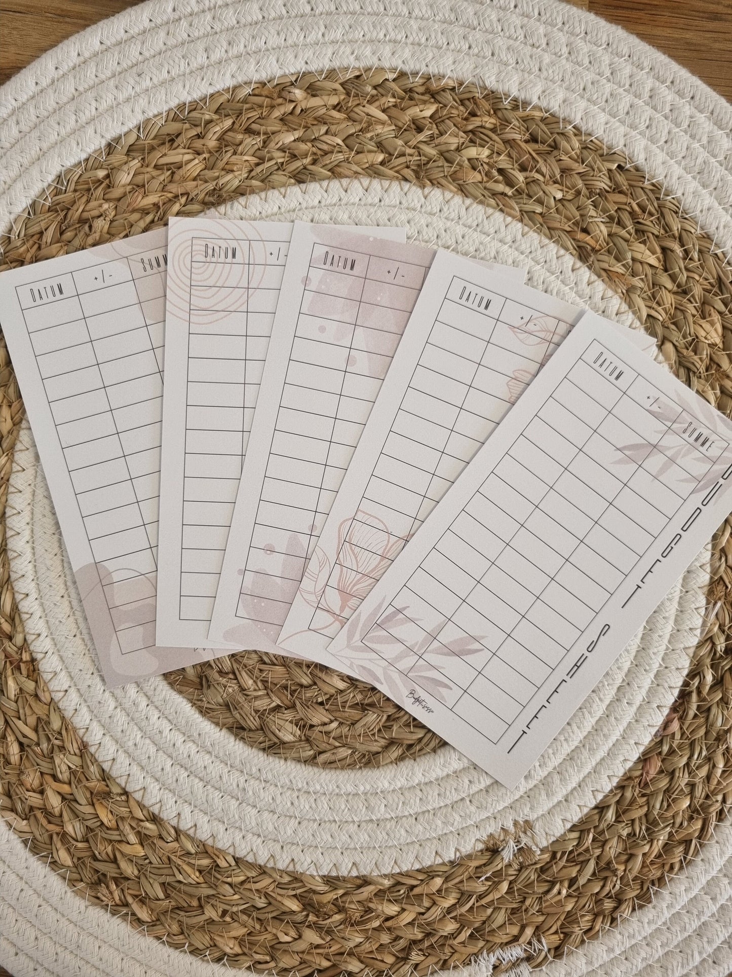 Budget Sheet 6er Set