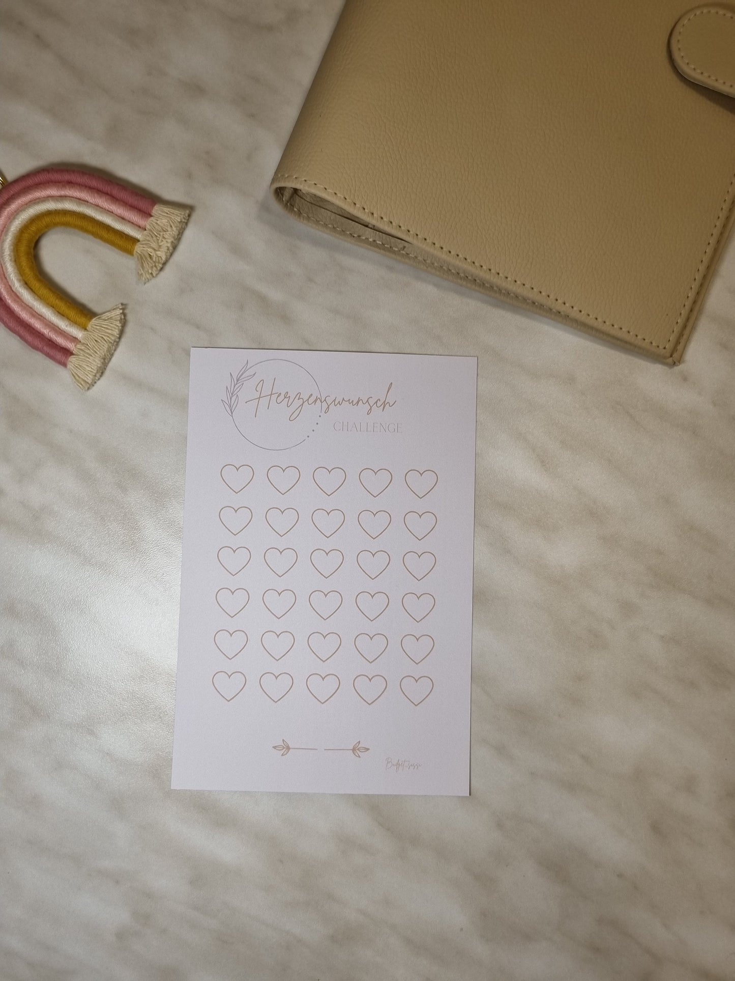 A5 Challenges/Herzenswunsch/Notgroschen/5Euro/10Euro/12Monate/Wohnträume