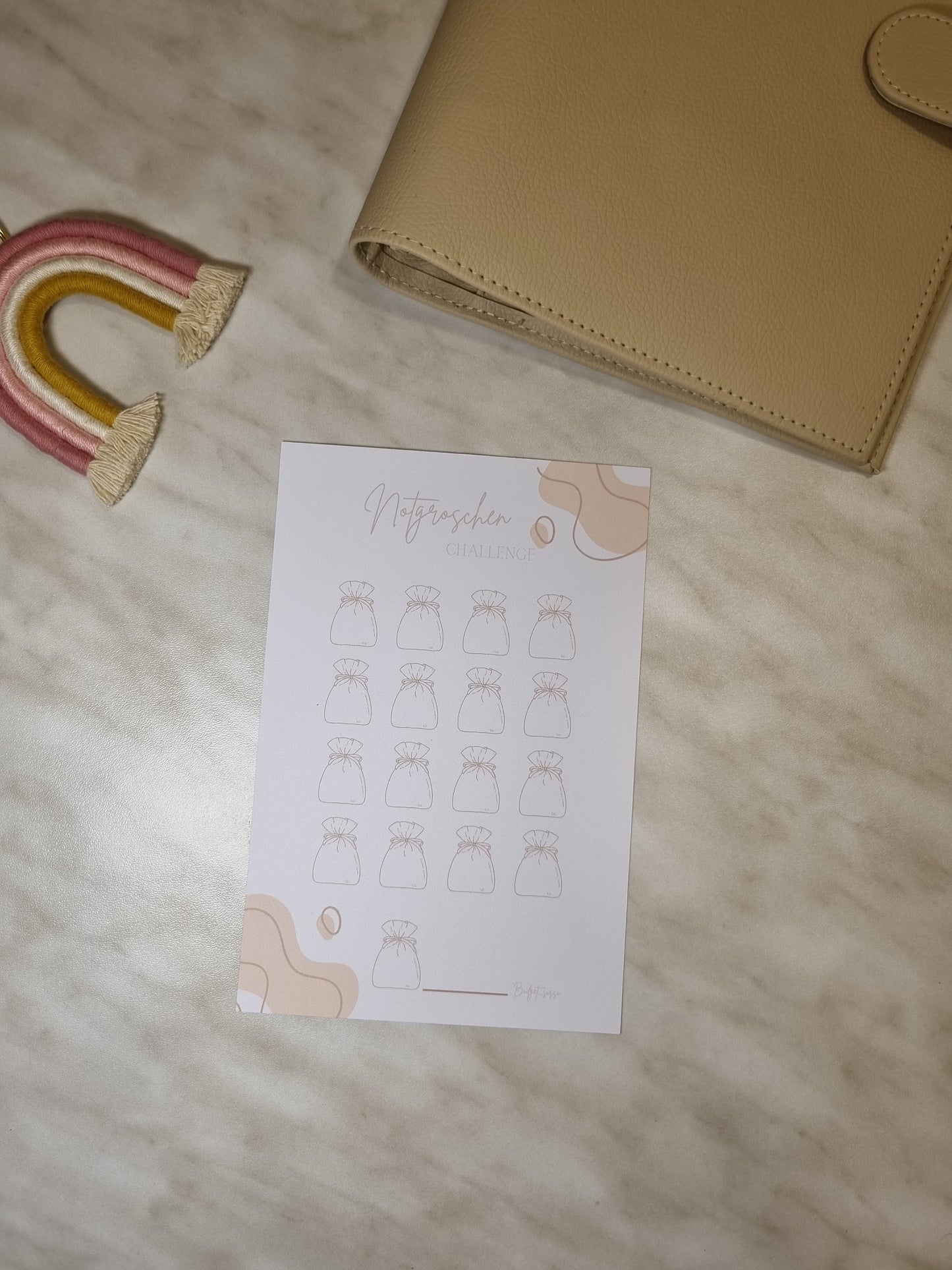 A5 Challenges/Herzenswunsch/Notgroschen/5Euro/10Euro/12Monate/Wohnträume