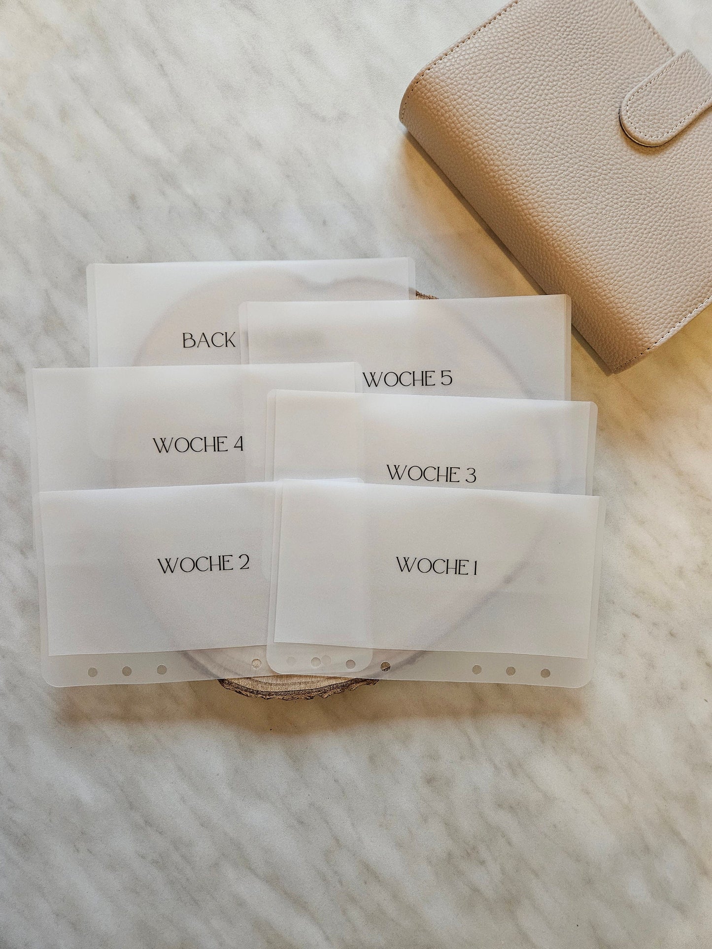 Wochenbudget/A6/Geldumschläge matt transparent